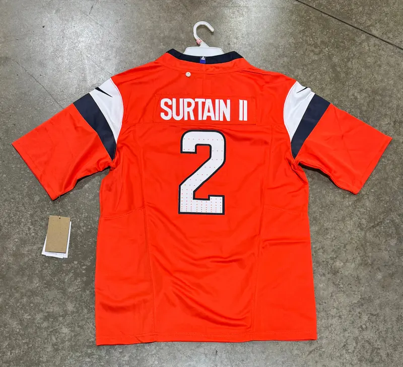 Denver Broncos Patrick Surtain Jersey #2 Orange With Captain Patch 1