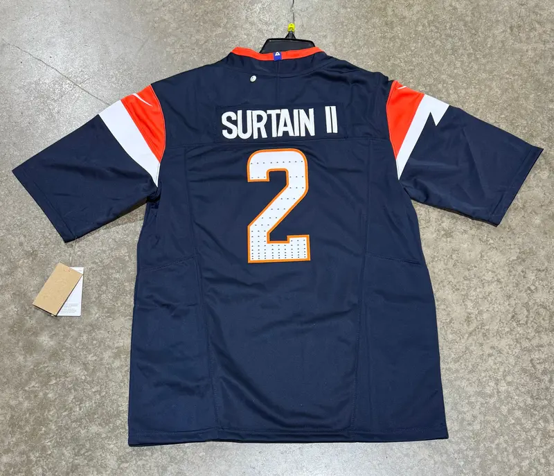 Denver Broncos Patrick Surtain Jersey With Captain Patch # 2 Blue 1