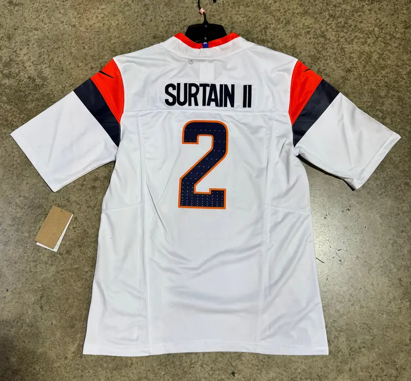 Denver Broncos Patrick Surtain Jersey With Captain Patch # 2 White 1