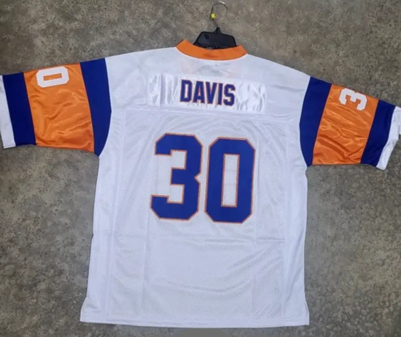 Denver Broncos Terrell Davis Jersey # 30 White Orange Throwback 1