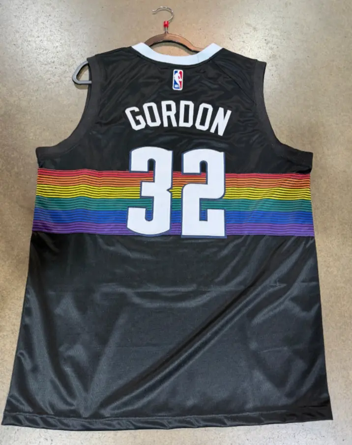 Denver Nuggets Aaron Gordon 32 City Edition Black Rainbow Replica 1