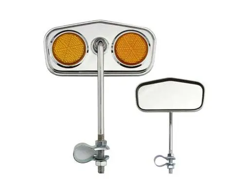Diamond Mirror Chrome Amber Reflectors. 1