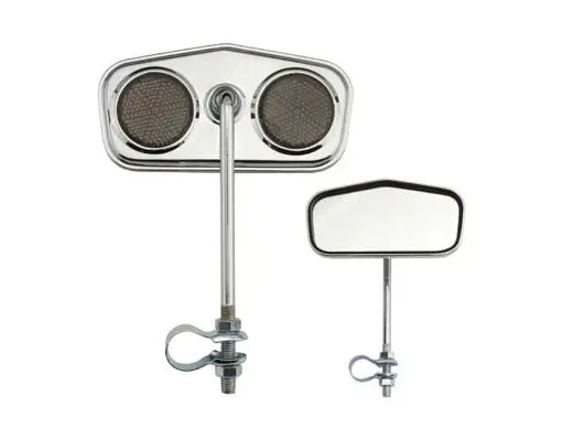 Diamond Mirror Chrome Black Reflectors. 1