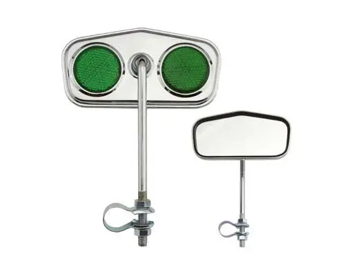 Diamond Mirror Chrome Green Reflectors. 1