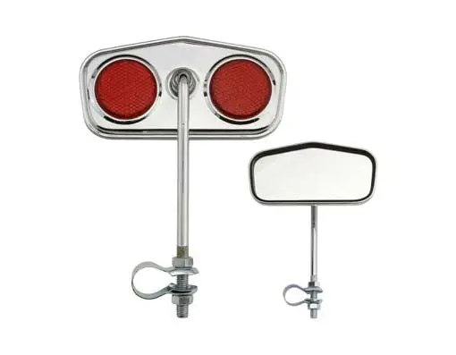 Diamond Mirror Chrome Red Reflectors. 1