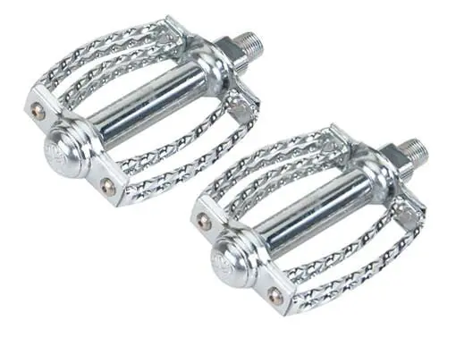 Double Square Round Twisted Pedals 1/2" Chrome. 1