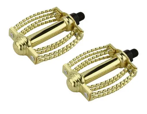 Double Square Round Twisted Pedals1/2" Gold. 1