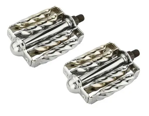 Double Square Twisted Pedals 1/2" Chrome. 1