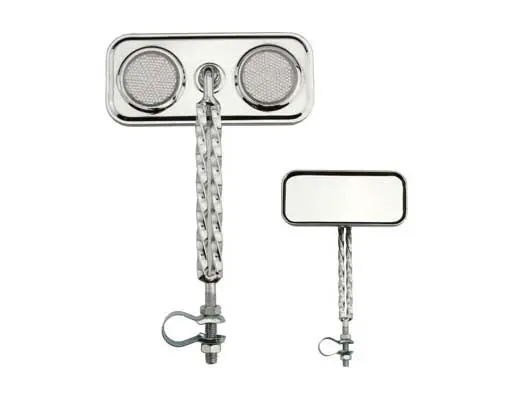 Double Twisted Mirror Chrome Clear Reflectors. 1