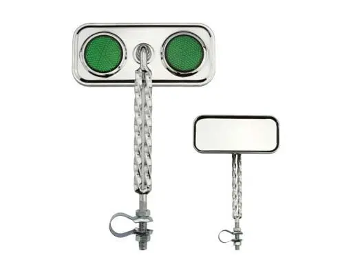 Double Twisted Mirror Chrome Green Reflectors. 1