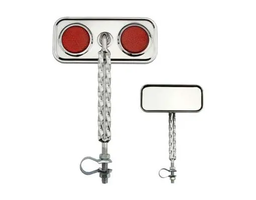 Double Twisted Mirror Chrome Red Reflectors. 1