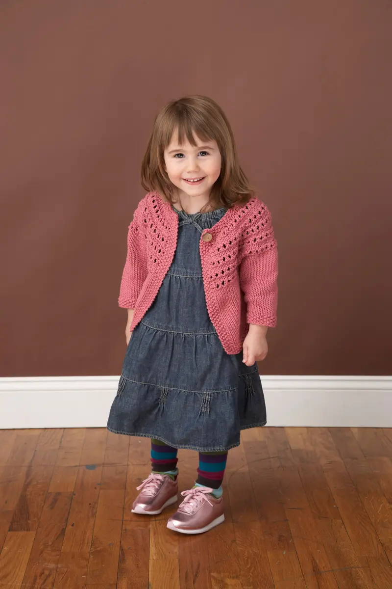 Eyelet Yoke Cardigan Pattern (Knit) 1