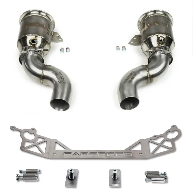 Fabspeed Porsche 992 Twin Turbo / Twin Turbo S Sport Catalytic Converters With Gt2rs Style Outlets (2021+) 1