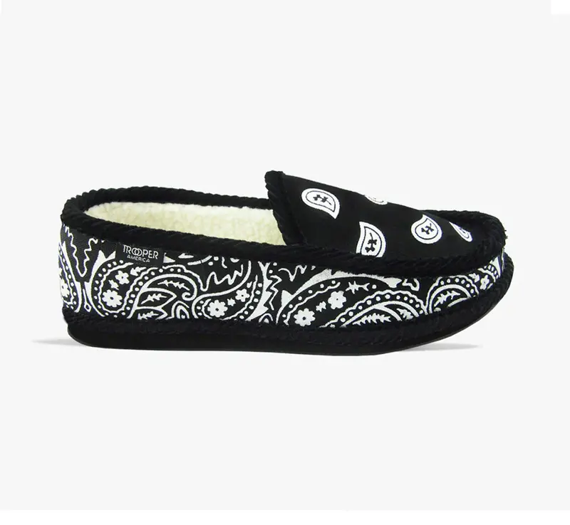 Faux Fur Paisley Bandana Shoe 1