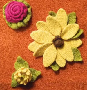 Felted Floral Trio Pattern (Crochet) 1