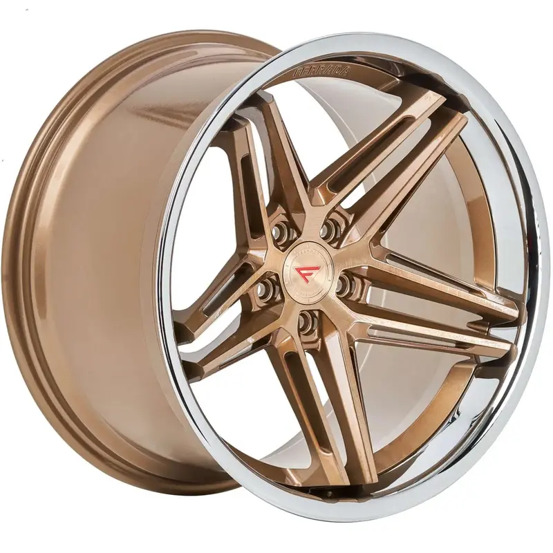 Ferrada Cm1 Brushed Cobre W/ Polish Chrome Lip 1