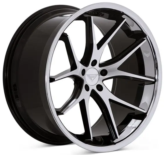 Ferrada Fr2 Machine Black W/ Chrome Lip 1