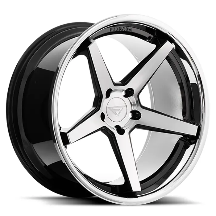 Ferrada Fr3 Machine Black W/ Chrome Lip 1