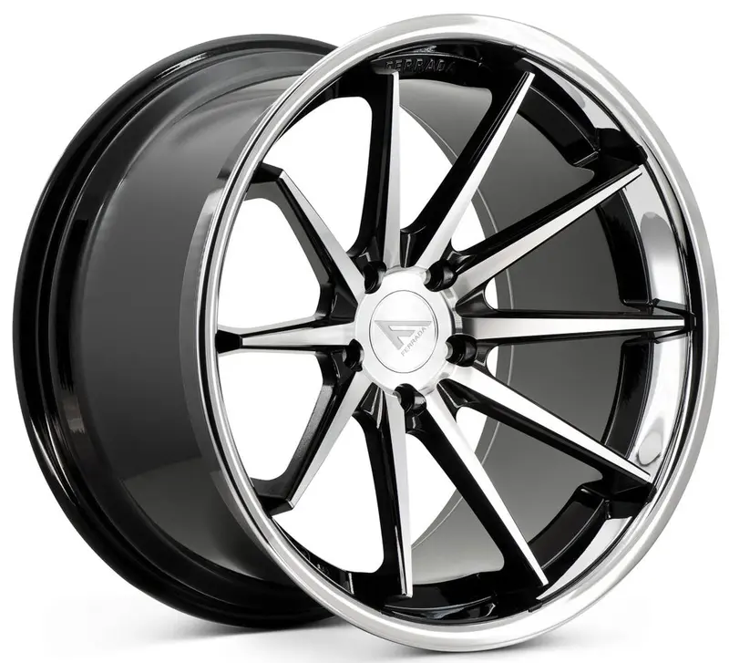 Ferrada Fr4 Machine Black W/ Chrome Lip 1