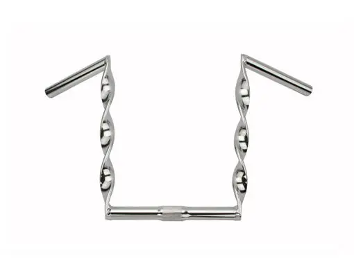 Flat Twisted Handlebar 11" 25.44Mm Chrome. 1