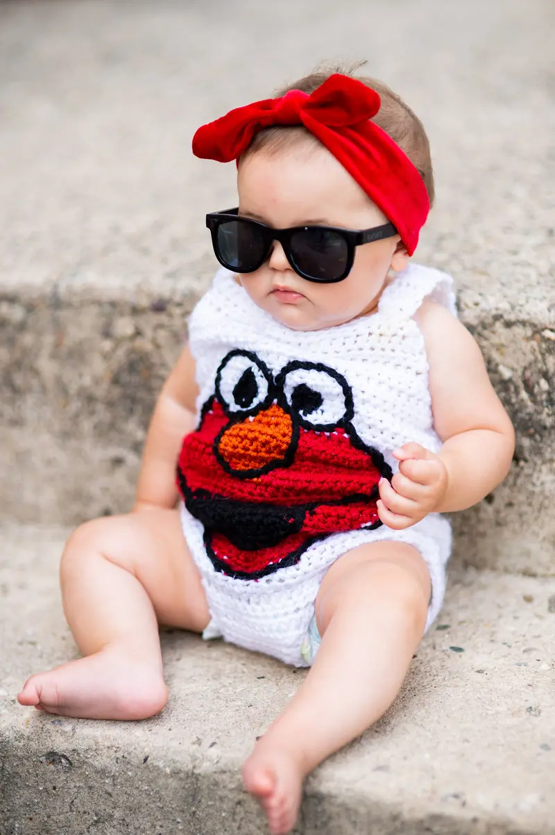 Fuzzy Hugs Baby Romper (Crochet) 1