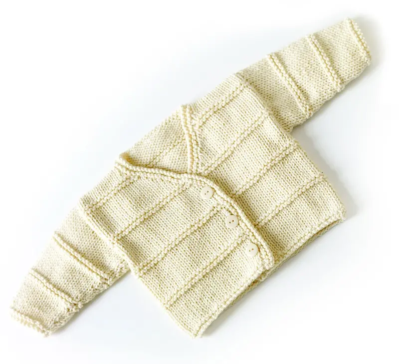 Garter Ridge Baby Cardigan Pattern (Knit) - Version 2 1