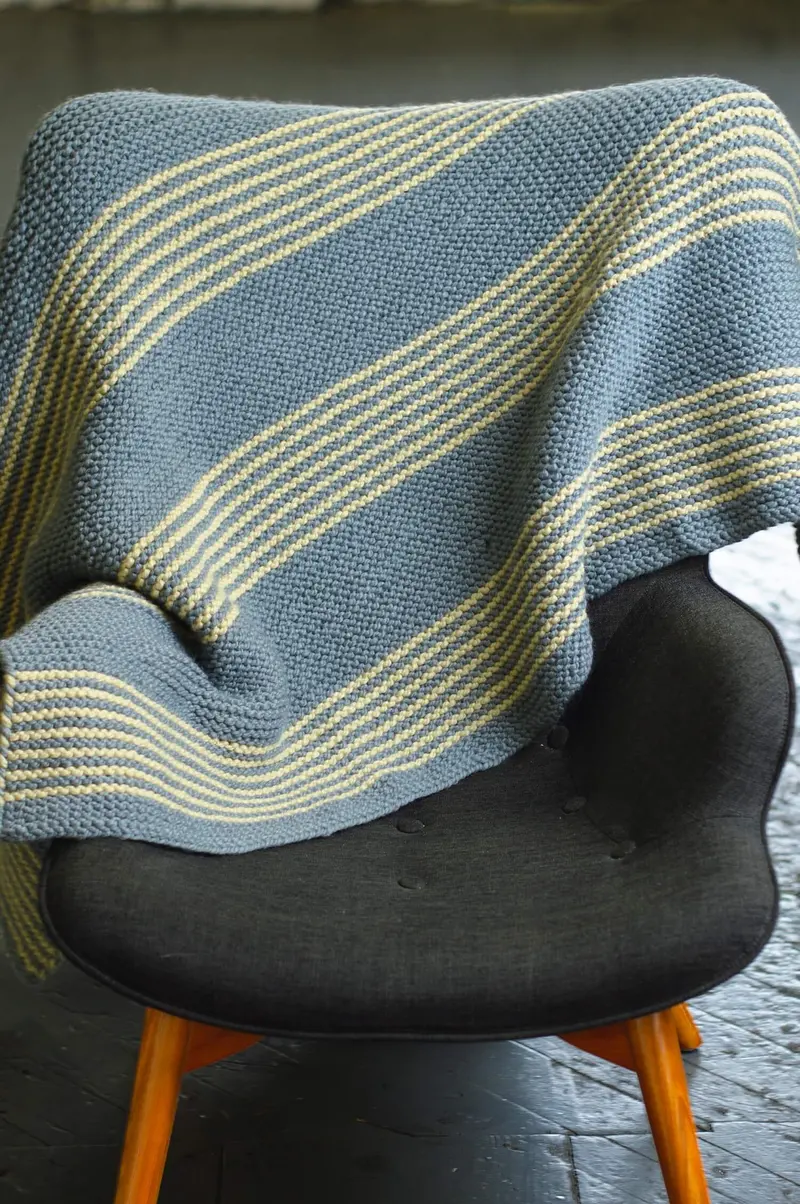 Garter Stitch Striped Blanket 1