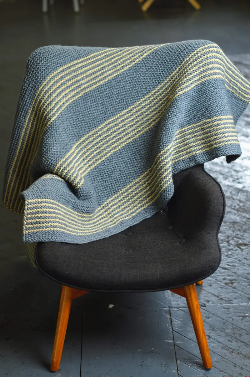 Garter Stitch Striped Blanket 2