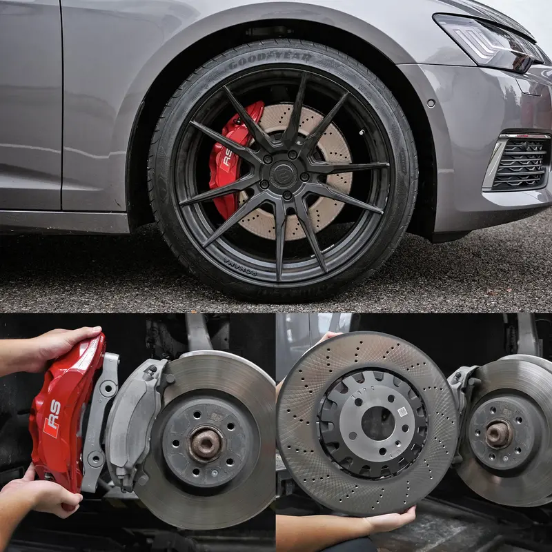 Genuine Rs 6 Pot W/ 375Mm Disc Front Brake Upgrade Kit For Audi A4 A5 B9 1