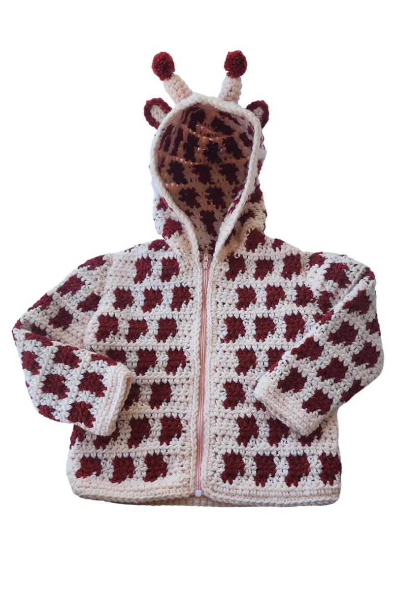 Giraffe Baby Hoodie Sweater (Crochet) 1