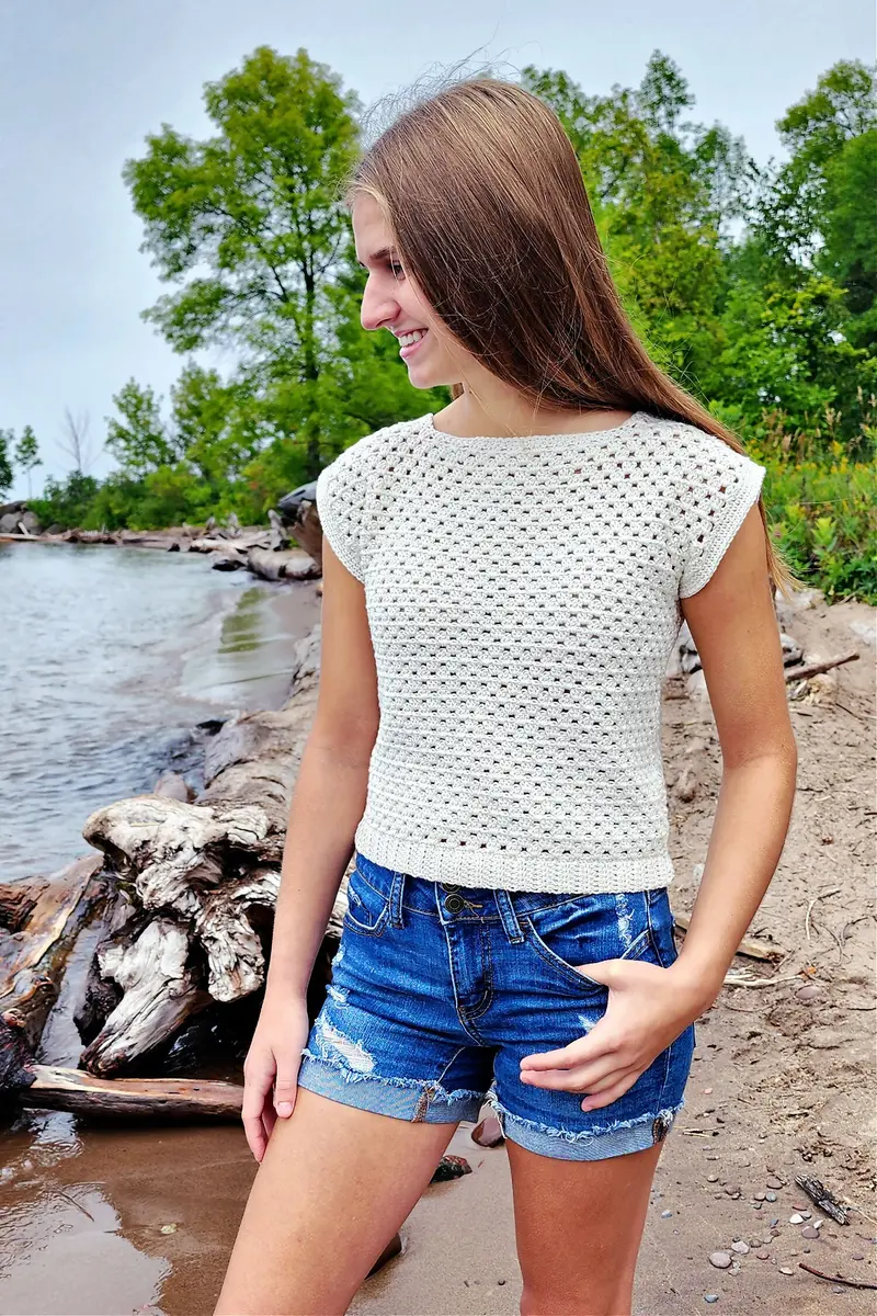 Girls' Granny Stitch Tee (Crochet) 1