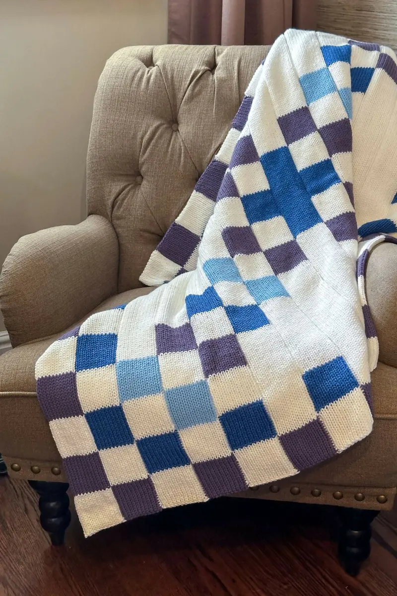 Granny Square Blanket (Circular Knitting Machine) 1