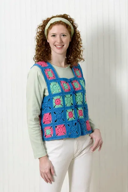 Granny Square Vest Pattern (Crochet) 1
