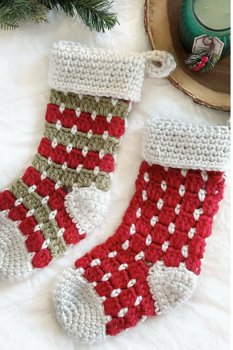 Heirloom Farmhouse Christmas Stocking (Crochet) 1