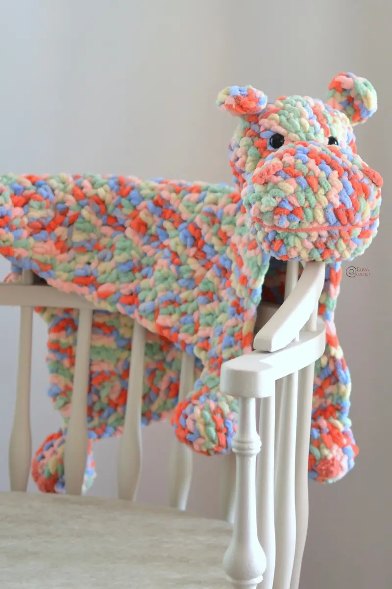 Hippo Safety Blanket (Crochet) 1