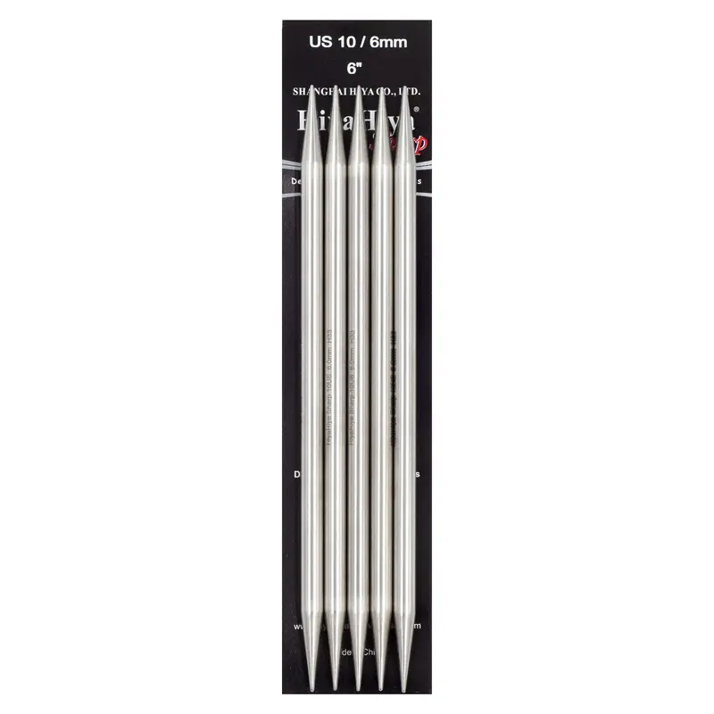 Hiyahiya Stainless Steel Double Point Needles 6" (Sizes 0 To 10) 11