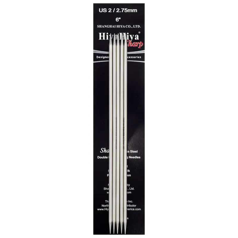 Hiyahiya Stainless Steel Double Point Needles 6" (Sizes 0 To 10) 3
