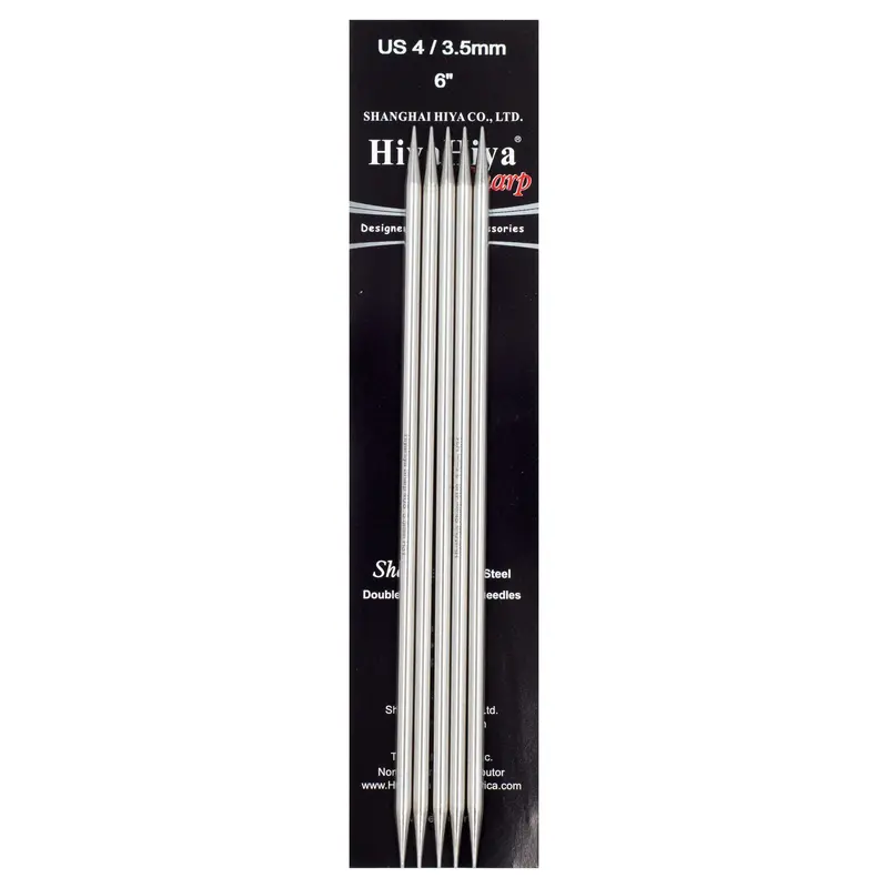 Hiyahiya Stainless Steel Double Point Needles 6" (Sizes 0 To 10) 5