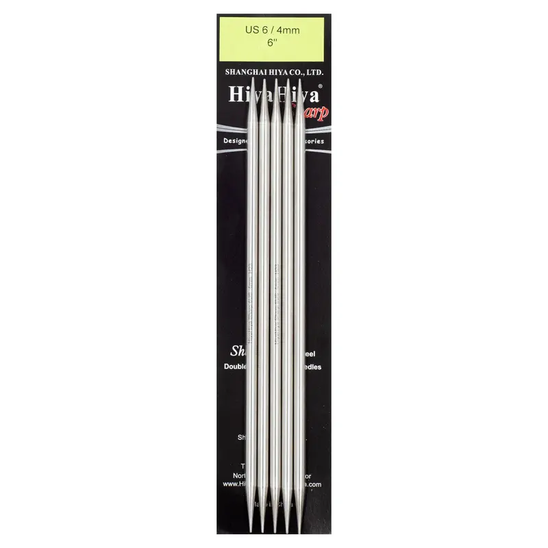 Hiyahiya Stainless Steel Double Point Needles 6" (Sizes 0 To 10) 7