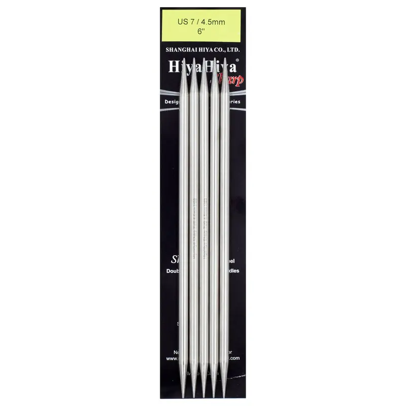 Hiyahiya Stainless Steel Double Point Needles 6" (Sizes 0 To 10) 8