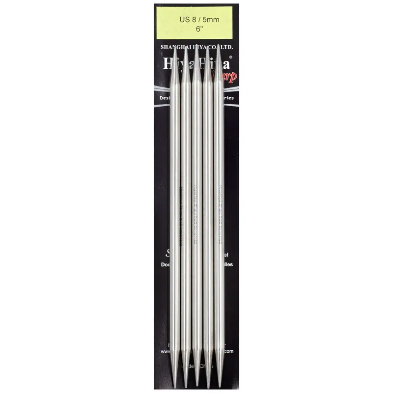 Hiyahiya Stainless Steel Double Point Needles 6" (Sizes 0 To 10) 9