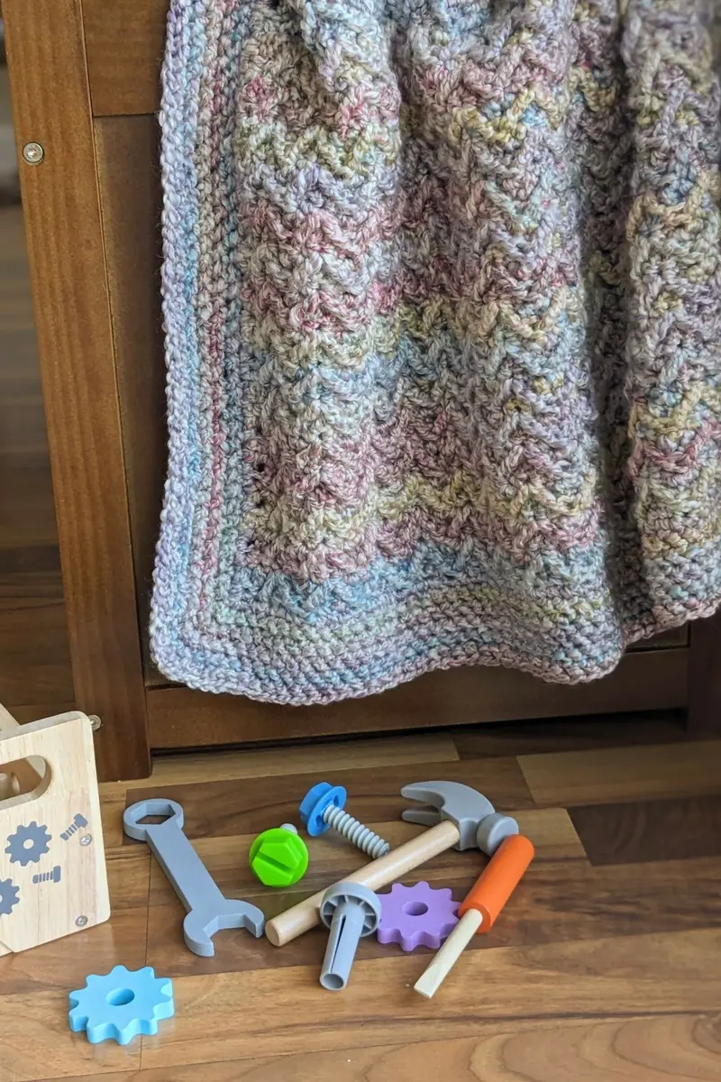 Homespun Arrow Stitch Baby Blanket (Crochet) 1