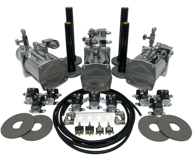 Hoppos Hydraulics 3 Pump Kit Front Back Side Side Chrome Street 1