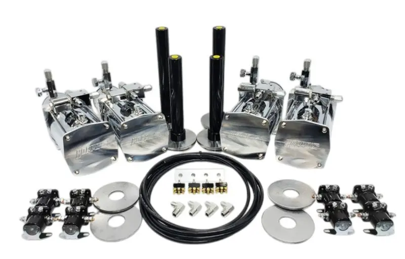 Hoppos Hydraulics 4 Pump Kit Front Back Side Side Chrome Street 1