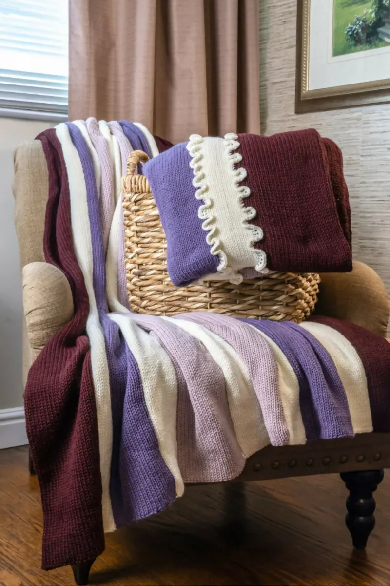 Horizontal Stripes Blanket With Optional Ribbing (Circular Knitting Machine) 1