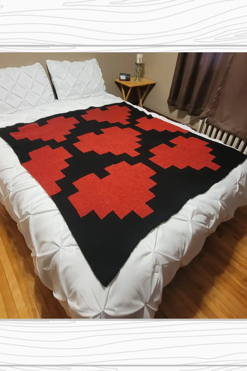 I Like Big Hearts Blanket (Circular Knitting Machine) 1