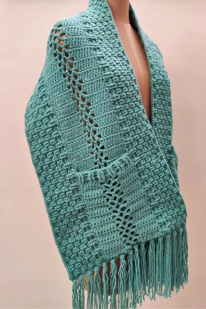 I Love Texture Pocket Shawl (Crochet) 2
