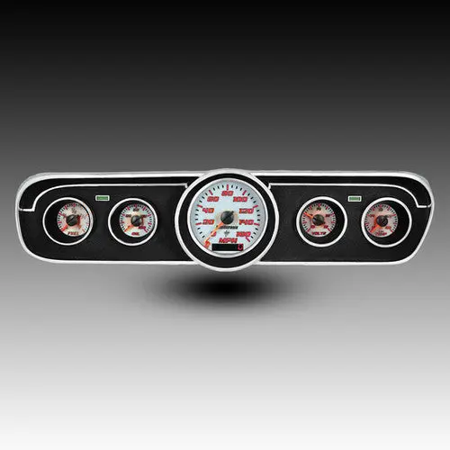Intellitronix Led Analog Gauge Cluster Set Replacement With White Faceplate With Gps Speedometer Sending Unit For 1965-1966 Ford Mustang 4