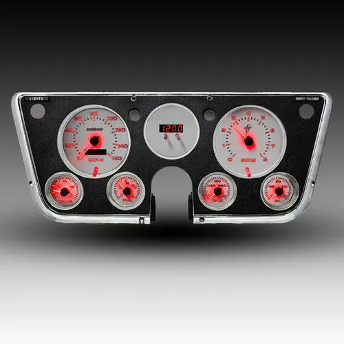 Intellitronix Led Analog Gauge Cluster Set Replacement With White Faceplate With Gps Speedometer Sending Unit For 1967-1972 Chevrolet Truck 7