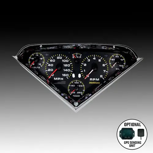 Intellitronix Led Analog Gauge Cluster Set With Black Faceplate For 1955-1959 Chevrolet Truck With Speedometer Sending Unit 1